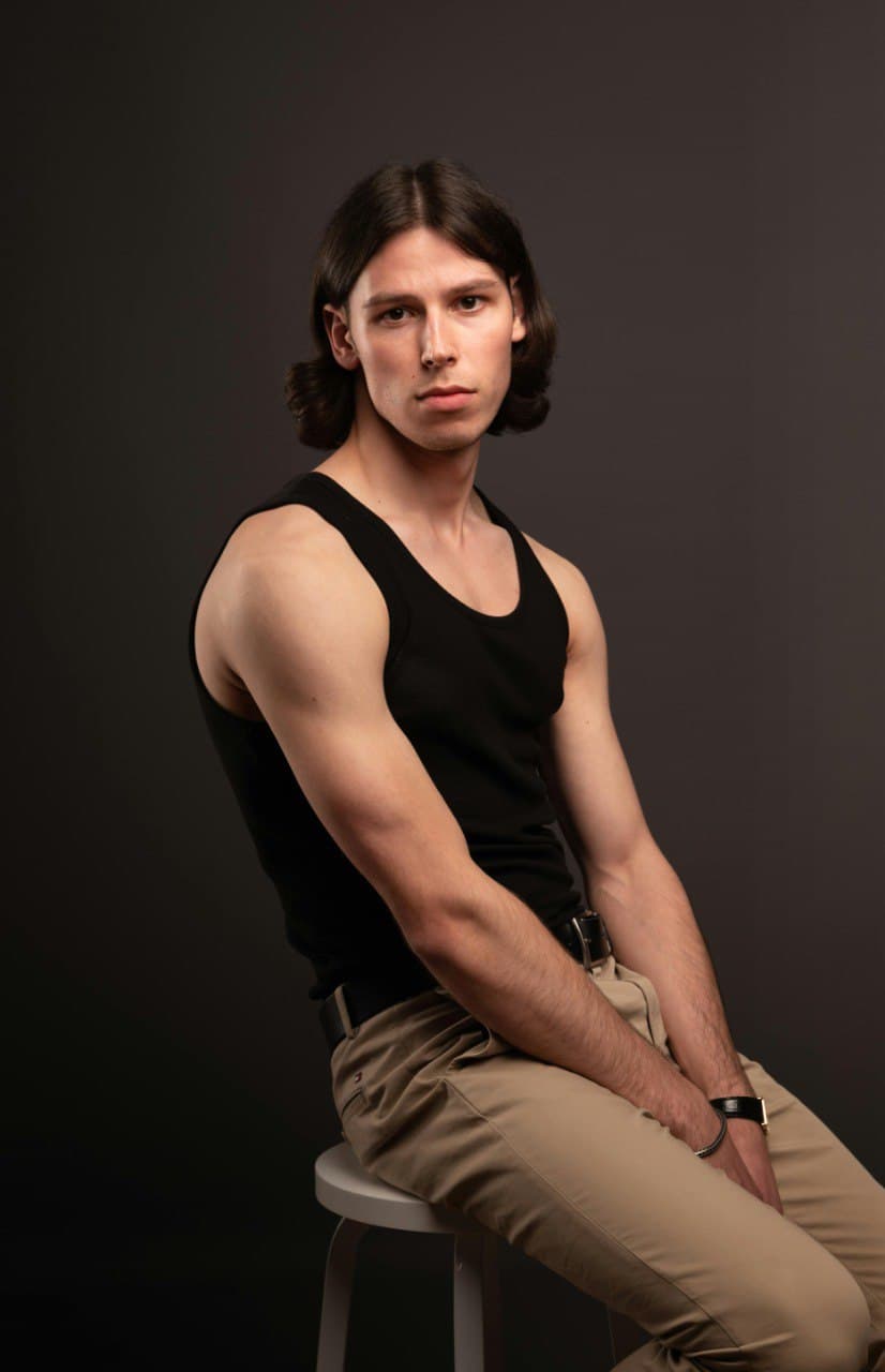 Portrait of a person before AI transformation